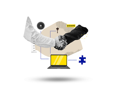 Karibu - Consulting IT cog collage collage art collage digital collage illustration collage maker collageart computer design digital illustration graphic graphicdesign hands illustration it key screen technology