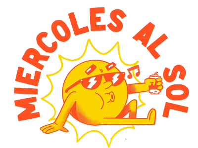 Wednesday under the sun design friends club illustration solar sun