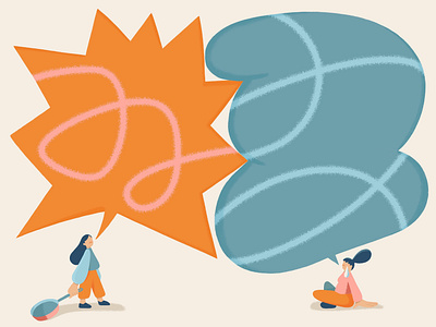 Family quarrels argument family feelings illustration pop sisters