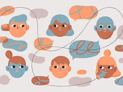 Micro-networking character design design graphic illustration illustration network people pop social media talking vector