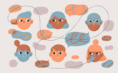 Micro-networking character design design graphic illustration illustration network people pop social media talking vector