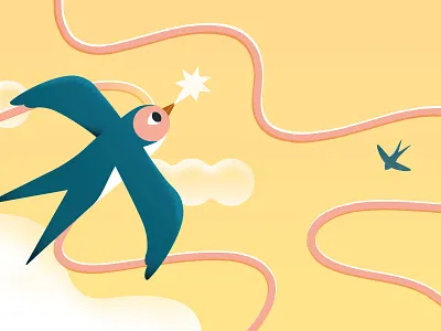 Summer swallow design hope illustration pop summer swallow vector