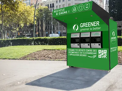 Waste Recycling Machine for Greener - Mockup branding graphic design