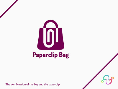 Paperclip Bag Logo bag brand design brand designer logo design logo designer logo for sale logo idea logo inspiration logomark logotype office paper paperclip shop shopping stationary stationery store totebag zzoe iggi