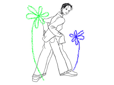 Grass is bluer on the other side colorful digital art digital painting doodle drawing flat hand drawn illustration lineart linework pencil sketch sketch art sketchbook vector