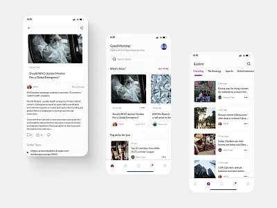 VSJ News App - Case study figma mobile design news app ui
