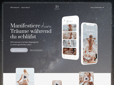 DOVIZIA: Affirmation App animation app web design webflow