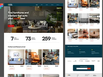 Furniture landing page app branding design graphic design typography ui ux web