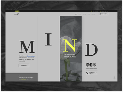 Art club & art gallery landing page web concept art brutalism clean concept gallery landing minimalist minimalistic typography webdesign website design