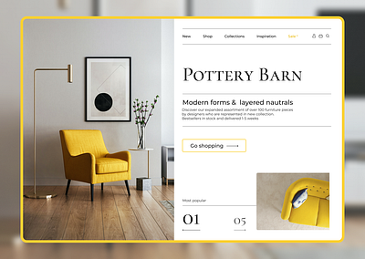 Pottery Barn Furniture Web Project branding concept design furniture homepage landing ui yellow