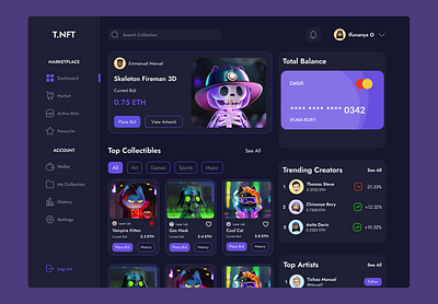 T.NFT app design ui ux