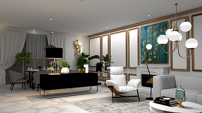 Living room black branding design illustration inter interior textures