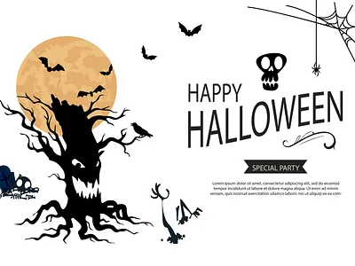 Halloween party banner template template