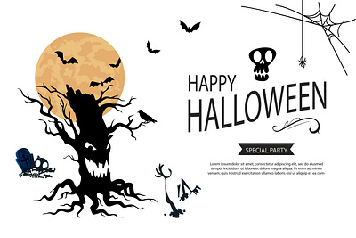 Halloween party banner template template