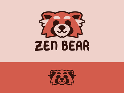 Zen Bear Logo animal bear branding design logo panda red panda sebm vector