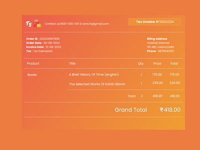 Invoice design ui ux