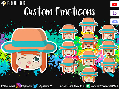 Strawhat Girl Emoticon Concept🎨 (SOLD) cartoon chibi customemoji emoji emotes emoticon gamer gaming illustration illustrator logo mascot metaverse nft sticker streamer twitch twitchemotes youtuber