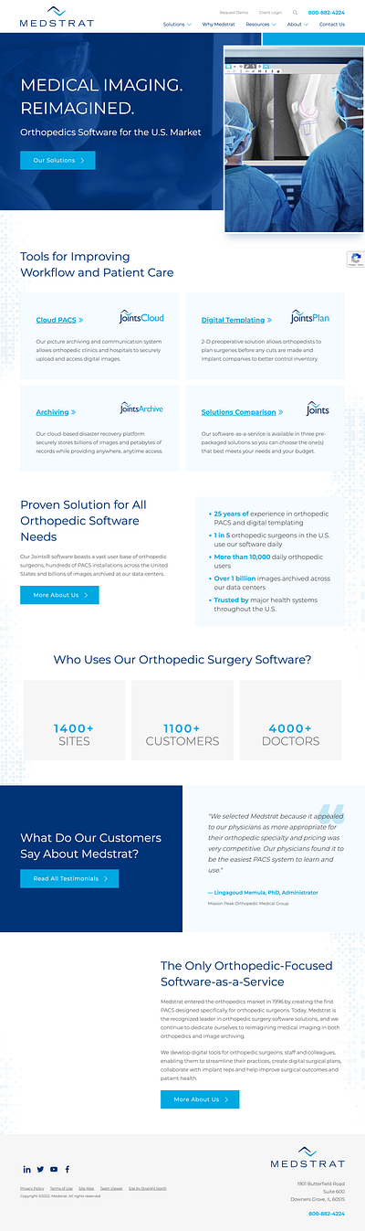 Medstrat.com archiving design digital imaging medical orthopedic redesign software surgery template ui ux web design website