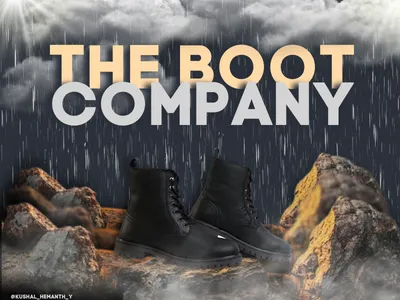The Boot Company Brand Advertisement ad ad banner advertisement banner boot company boots branding bright company design graphic design illustration instagram post logo post shoes