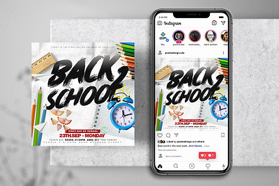 Back 2 School Instagram PSD Templates back 2 school back to school flyer instagram psd template