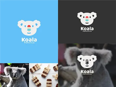 Koala Popsicle Logo #forsale animal branding face logo food gelato graphic design head logo ice ice cream logo ident identity illustration koala logo popsicle summer
