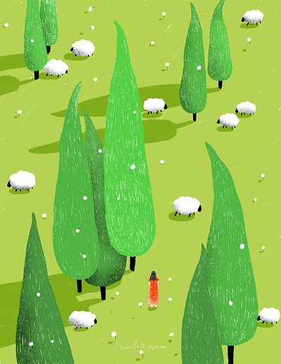 The Sheep artwork digital illustration drawing illu illustration procreate