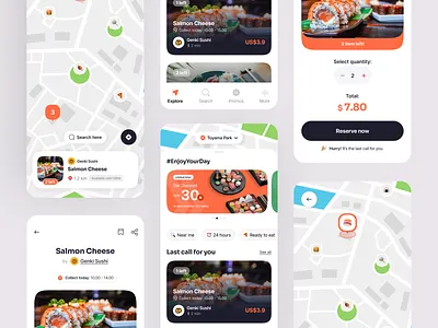 Tlaz - Saving Food App app collect delivery design eat food food app food waste japan map mobile mobile app pickup restaurant resto saving saving food ui ux waste