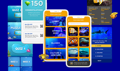 jakarta aquarium - zones & games app mobile app ui ux