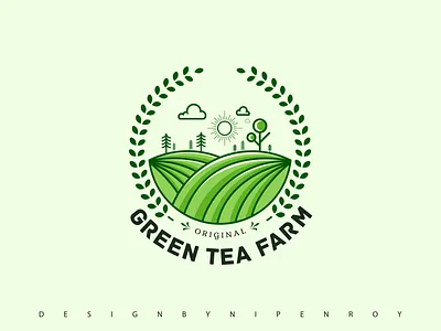 Green Tea Farm Logo brand identity branding business logo farm logo graphic graphic design hand drawn logo illustration logo logo design logo designer logoart logoclient logomaker logomark logos logotipo minimal logo vector logo vintage logo