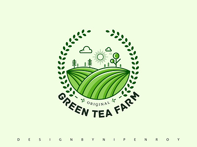Green Tea Farm Logo brand identity branding business logo farm logo graphic graphic design hand drawn logo illustration logo logo design logo designer logoart logoclient logomaker logomark logos logotipo minimal logo vector logo vintage logo