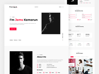 Minimal Portfolio Landing Page branding creative cv cv design graphic design landing page minimal minimal portfolio landing page minimalist personal personal project portfolio portfolio landing page portfolio website resume template ui uiux ux web design website