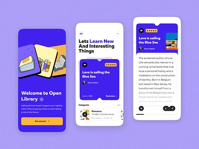 Open Library mobile app android books design flat home ios layo mobile app play read splash studio ui ux