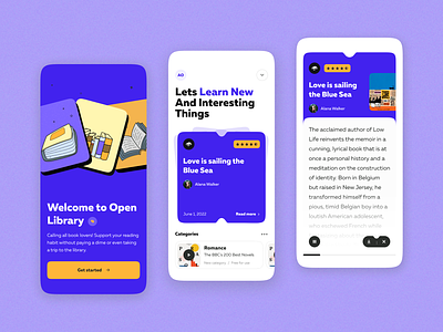 Open Library mobile app android books design flat home ios layo mobile app play read splash studio ui ux