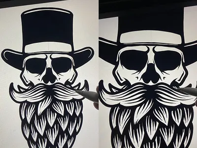 Beer beard. Sketching process beard beer beer beard design engraving hipster logo procreate sketching working process