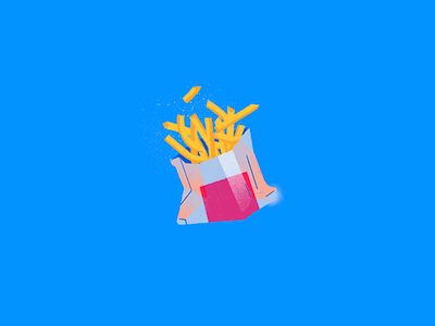 Random Trash design food french fries fun graphic illustration illustrator junk love practice procreate trash