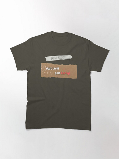 Livin Like Larry T-shirt black branding brown design graphic design illustration larry papper simple spongebob t shirt text tshirt typography