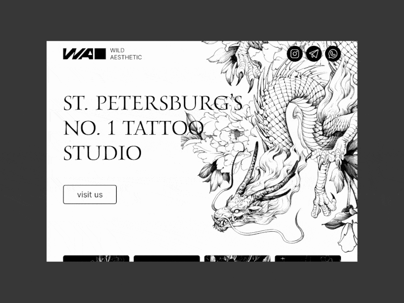 Tattoo Studio Landing design illustration landing ui ux