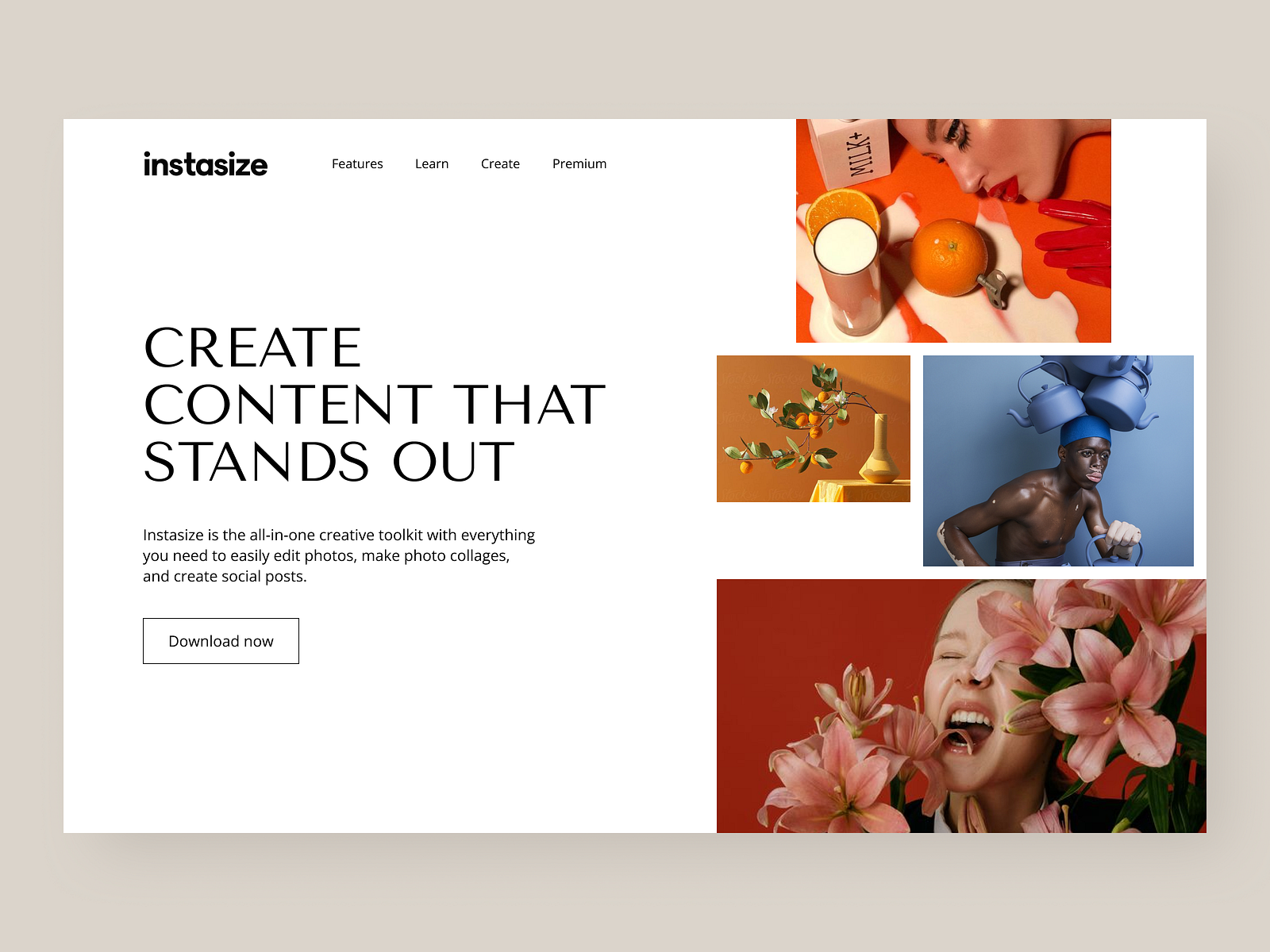 Instasize website redesign by Elena Zakharian on Dribbble