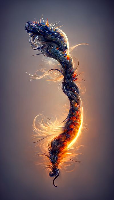 Short Abstract Wonder Dragon colorful design digital art dragon elegant fantasy wallpaper