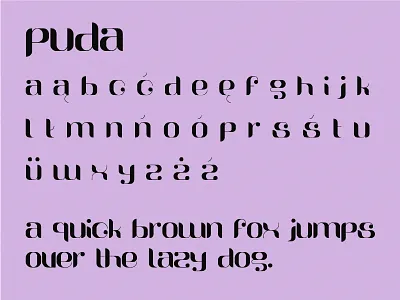 Puda typeface graphic design typography vector