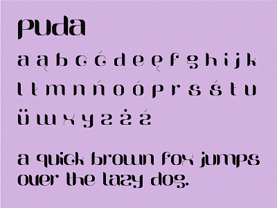 Puda typeface graphic design typography vector