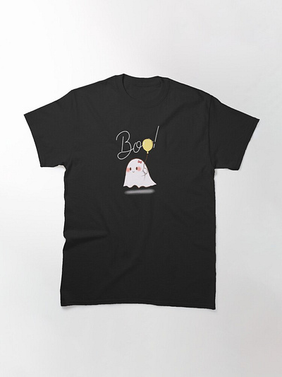 Spooky Ghost T-Shirt 2d apparel art black branding cartoon character clothing colorful cute digital art drawing fashion graphic design halloween horror illustration simple sticker tshirt