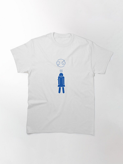 Tired T-shirt 2d anxiety apparel art blue branding character clothing creative digital art fashion graphic design illustration repeat sad emotion simple sticker stress tshirt white