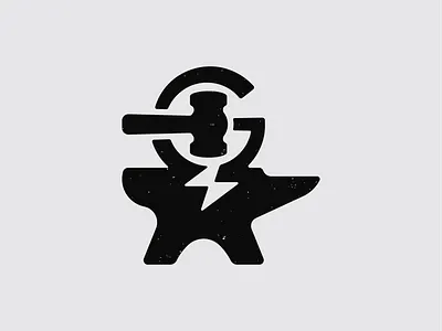 Vintage Anvil & G anvil design flat hammer handyman industry logo logos metal metalwork minimal tool tools vector vintage vintage tools