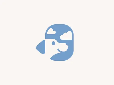 Dog on a Plane airplane brand branding cloud dog doggy flight flying fun identity logo negative space pet plane playful puppy simple smart transportation window