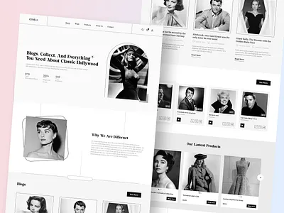 Old Hollywood website classic hollywood clean design figma minimal design photoshop product design ui ux website