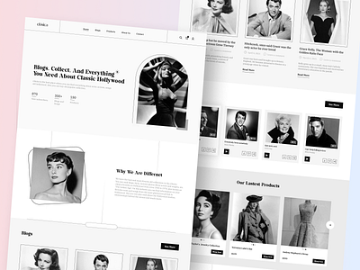 Old Hollywood website classic hollywood clean design figma minimal design photoshop product design ui ux website