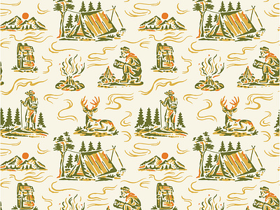 1/3 - Pattern design for Kinder Cloth Diaper Co. branding graphic design hikingpattern illustration pattern vector vintage