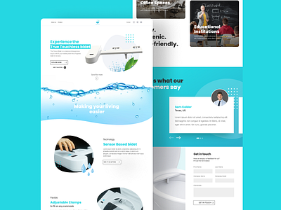 Touchless Bidet Website accessories homepage landing page product page product website toilet touchless ui design uiux design website design