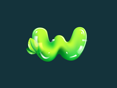 W letter eco logo design eco icon illustration leaf letter logo mark ui